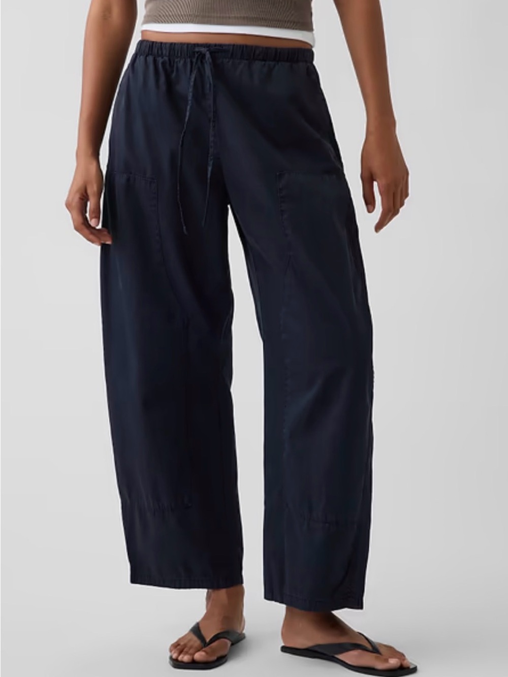 Gap Poplin Easy Double-Knee Barrel Pants